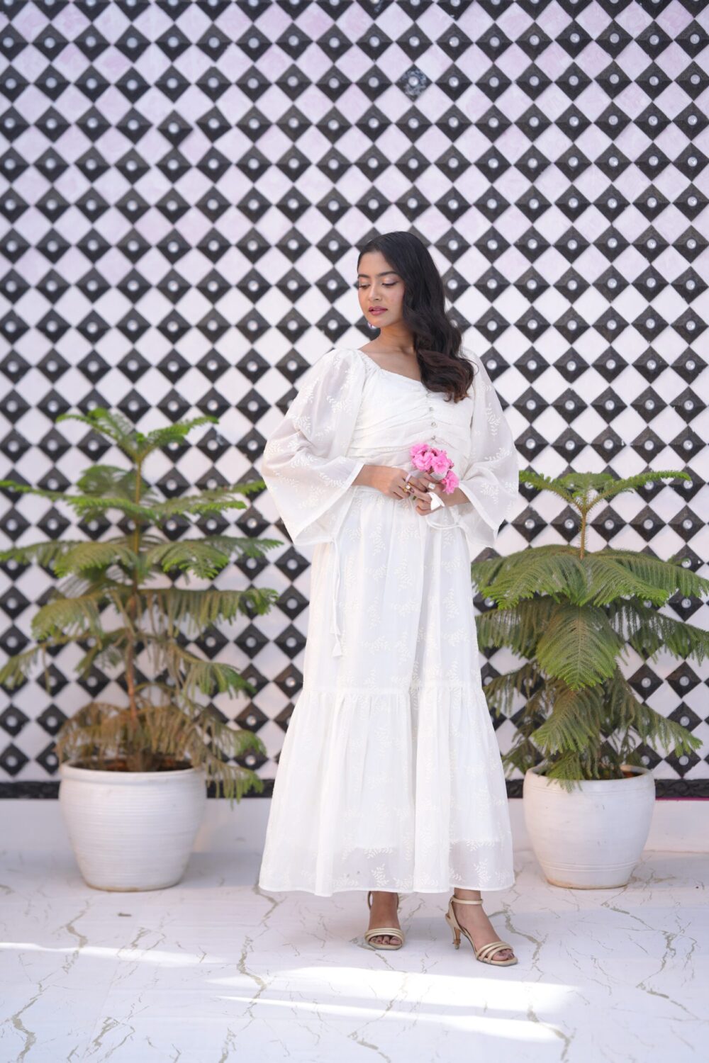 embroidered cotton frock